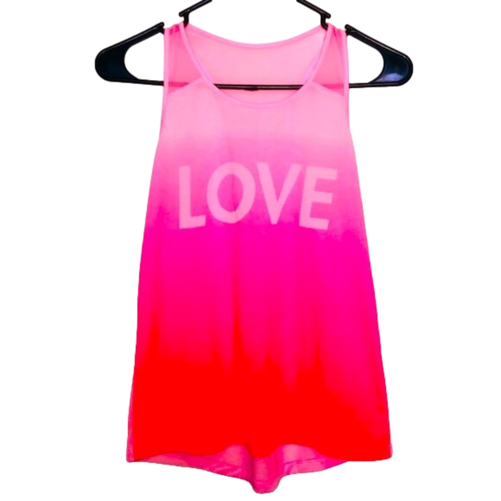 XERSION  Pink Ombré “Love” Tank Top